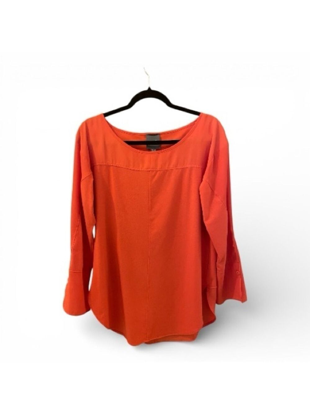 Lysse Felice Tunic Blouse, Size M, Vibrant Orange, Stretch Jersey Blend.